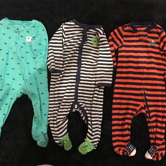 Carters baby boys size 9m Month Sleep And Play Pj Lot of 3 - Picture 1 of 5